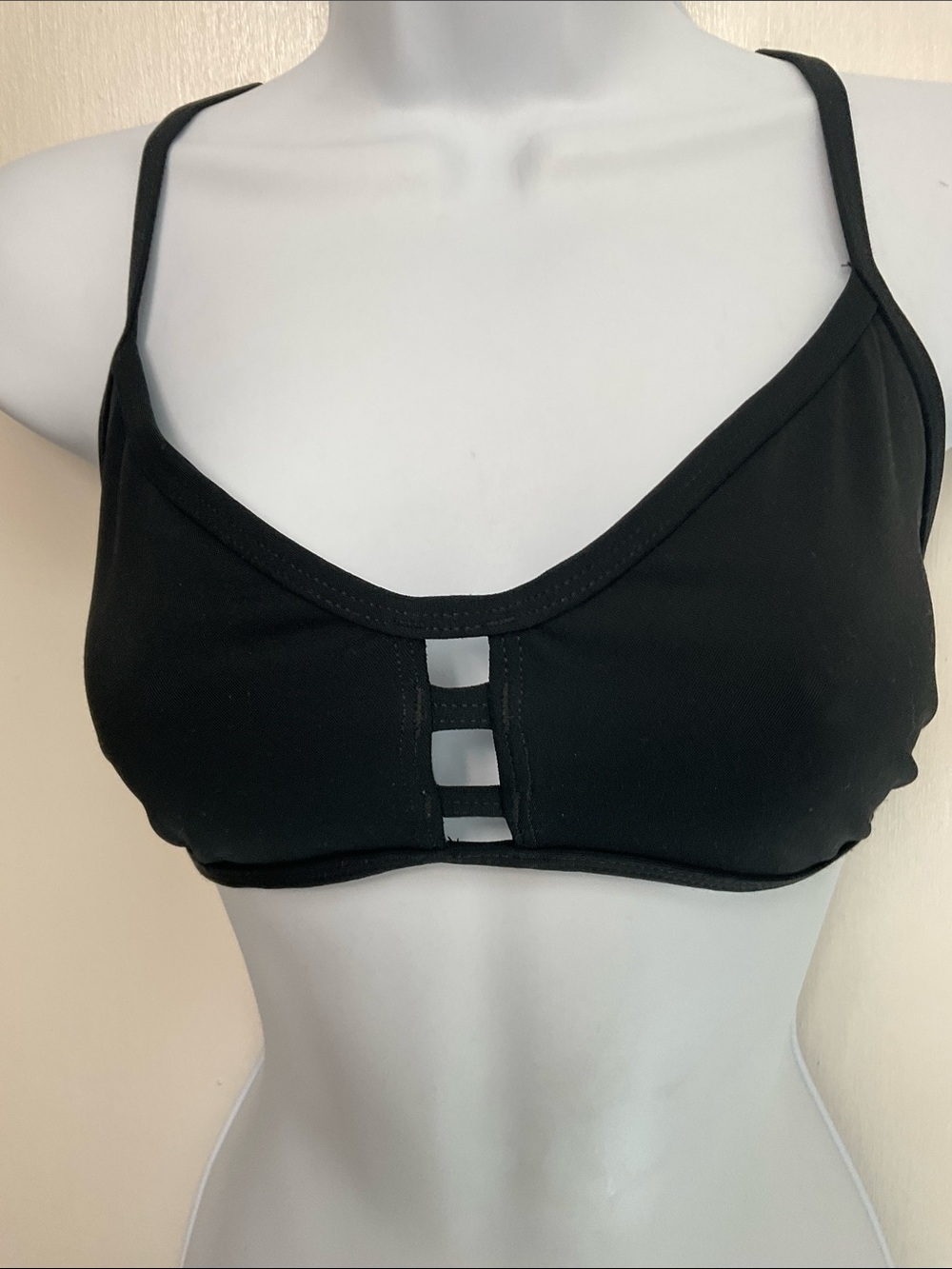 Jolyn TOMCAT bikini Top, Solid Black  design. Size XXL GUC